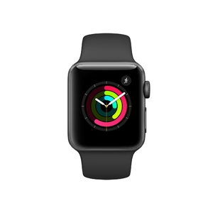 Apple Watch S1 38mm Space Gray Alum Case w/ Black Sport Band