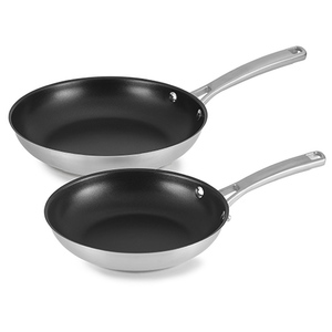 Classic Stainless Steel 8 & 10" Nonstick Fry Pan Set