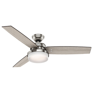 Contemporary Sentinel 52" Ceiling Fan Brushed Nickel Finish