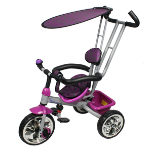 Millennium Baby Trike with Push Bar and Flat Canopy - Purple