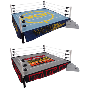 WWE PACKAGE DEAL 2 Ring Skirts & 2 Ring Mats (WCW Nitro & Classic) - Toy Wrestling Figure Ringside Exclusive Playset Accessories