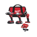 M18 Cordless 3-Tool Combo Kit - Drill Driver Impact Wrench LED Work Light