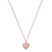 Pave Rose Gold-Tone Heart Charm Necklace