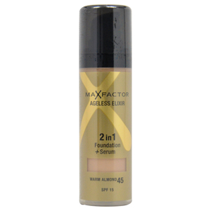 Max Factor Ageless Elixir 2in1 Foundation + Serum SPF 15 - 45 Warm Almond by for Women - 30 ml Foundation + Serum