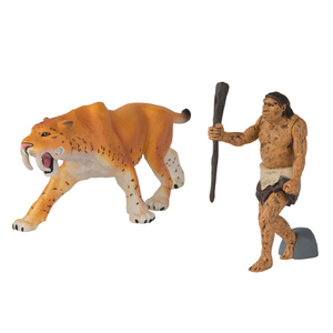 Tomy ANIA Articulated Sabertooth Tiger with Caveman