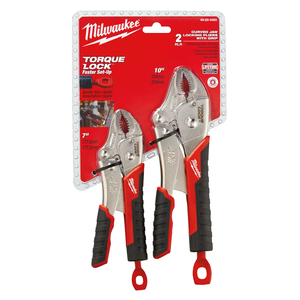 2pc Torque Lock Curved Jaw Locking Pliers Set
