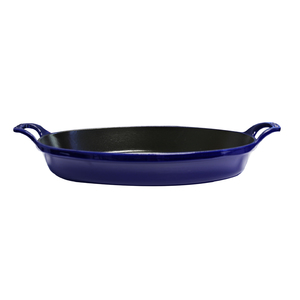Cast Iron Oval Baking Dish Dark Blue - 14.5" x 11.2"