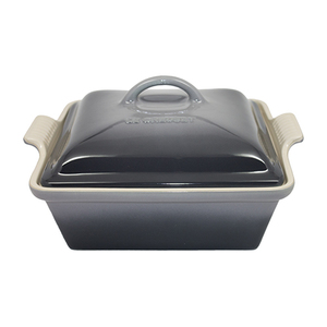 2.5qt Stoneware Covered Square Casserole Oyster