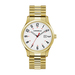 Mens Gold-Tone Comfort-Fit Watch White Dial