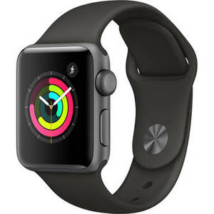 Watch Series 3 38mm Smartwatch (GPS Only, Space Gray Aluminum Case, Gray Sport Band)