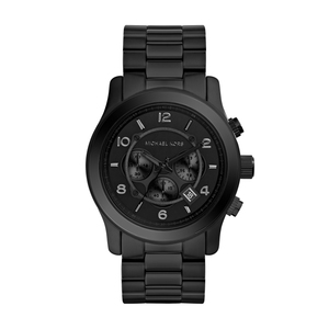 Mens Runway Black Ion-Plated Stainless Steel Watch