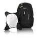 Obersee Bern Diaper Bag Backpack with Detachable Cooler, Black/White