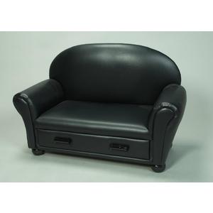 Gift Mark Child's Upholstered Chaise Lounge w/Drawer (Black)
