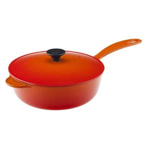 Signature Enameled Cast Iron 2.25 Qt Saucier Pan Flame
