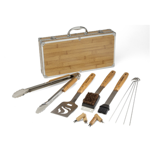 13pc Bamboo Handle Grill Tool Set