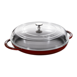 12" Cast Iron Round Steam Griddle w/ Lid Grenadine