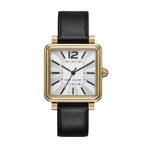 Ladies Vic Black Leather Strap Watch White Dial