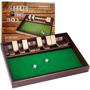 Trademark Global SHUT THE BOX Game - 12 Numbers - Includes Dice