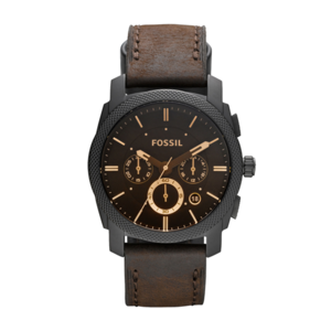 Fossil Mens Machine Mid-Size Chronograph Leather Watch