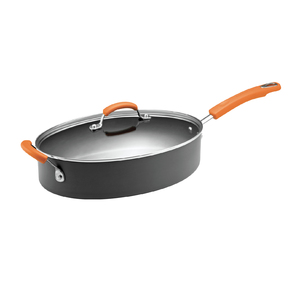 Hard Anodized II 5 Qt Oval Saute Orange Handle