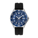 Mens Black Silicone Strap Drivers Watch Navy Dial