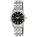 Womens Quartz Stainless Steel Watch Black Dial