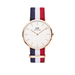 Classic Cambridge 40mm Rose Gold Case Watch w/ Stripe NATO Strap